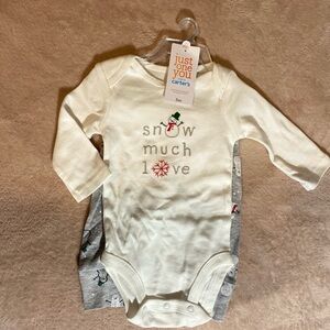 Carter's Snow Much Love Cream and Gray Bodysuit